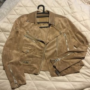 Anthropology (BLANKNYC) tan, Suede, Moto Jacket